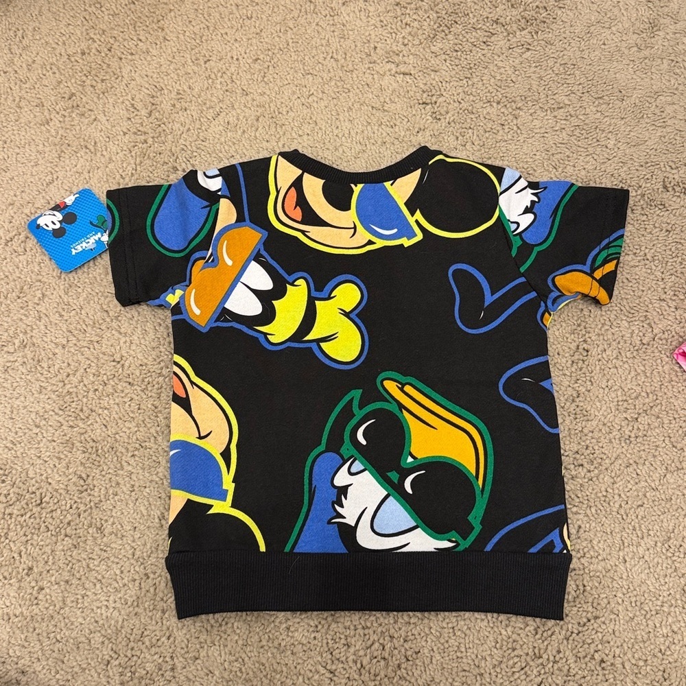 Disney Kids Black and Blue Graphic T-Shirt - Picture 4 of 4